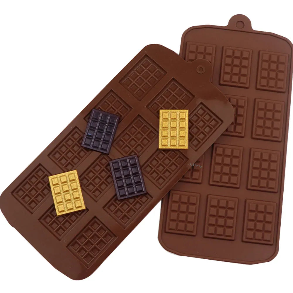 JJYY Silicone Mold 12 Even Chocolate Mold Fondant DIY Candy Bar Mould Cake Decoration Tools Kitchen Baking Accessories