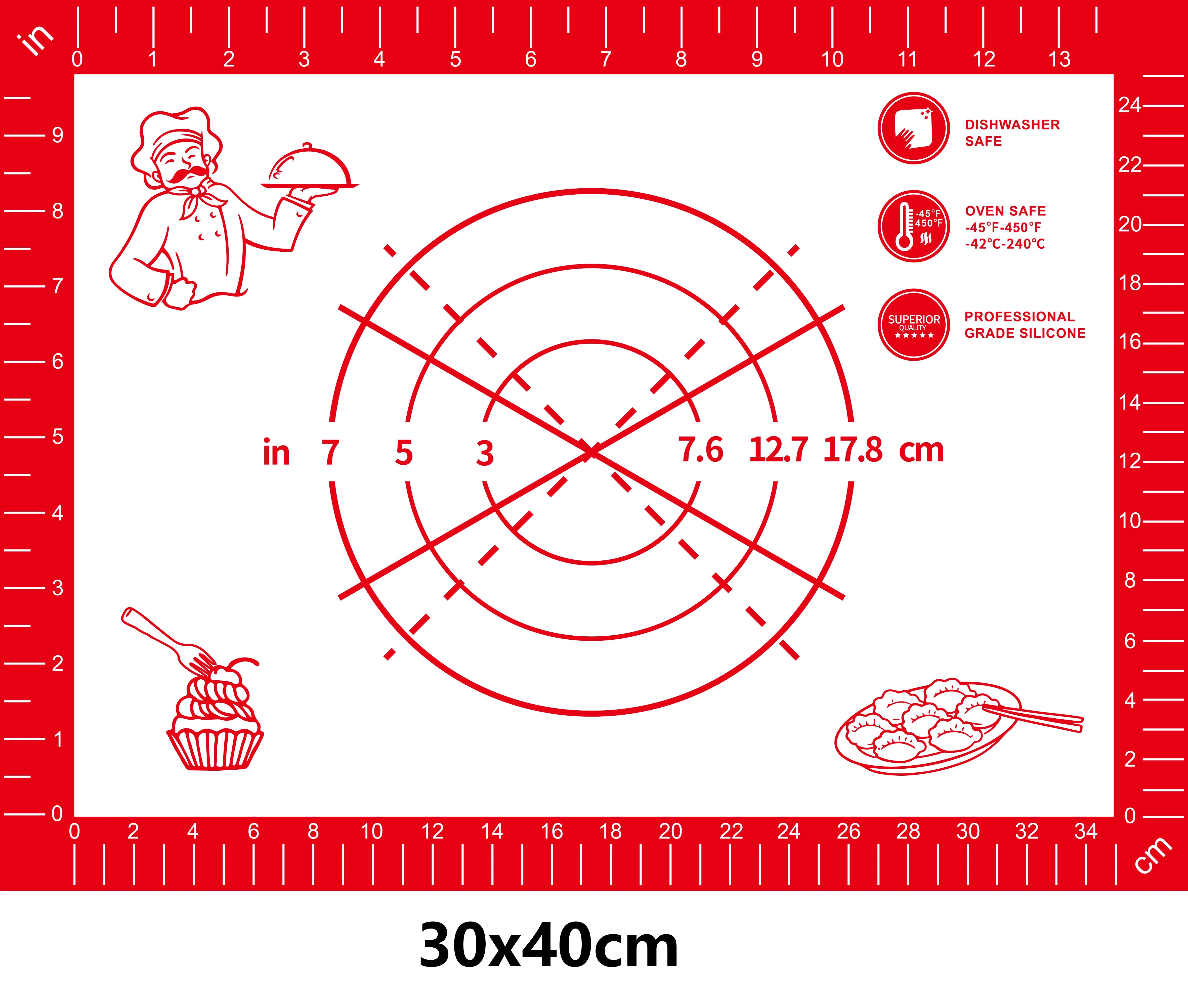 UNTIOR 1PCS Silicone Baking Mat Kneading Pad Dough Mat Pizza Cake Dough Maker Kitchen Cooking Grill Non-Stick Gadgets Bakeware