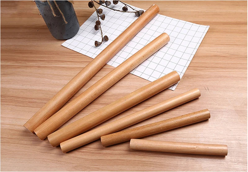 4 Size Kitchen Wooden Rolling Pin Kitchen Cooking Baking Tools Accessories Cookies Noodle Biscuit Fondant Cake Dough Roller