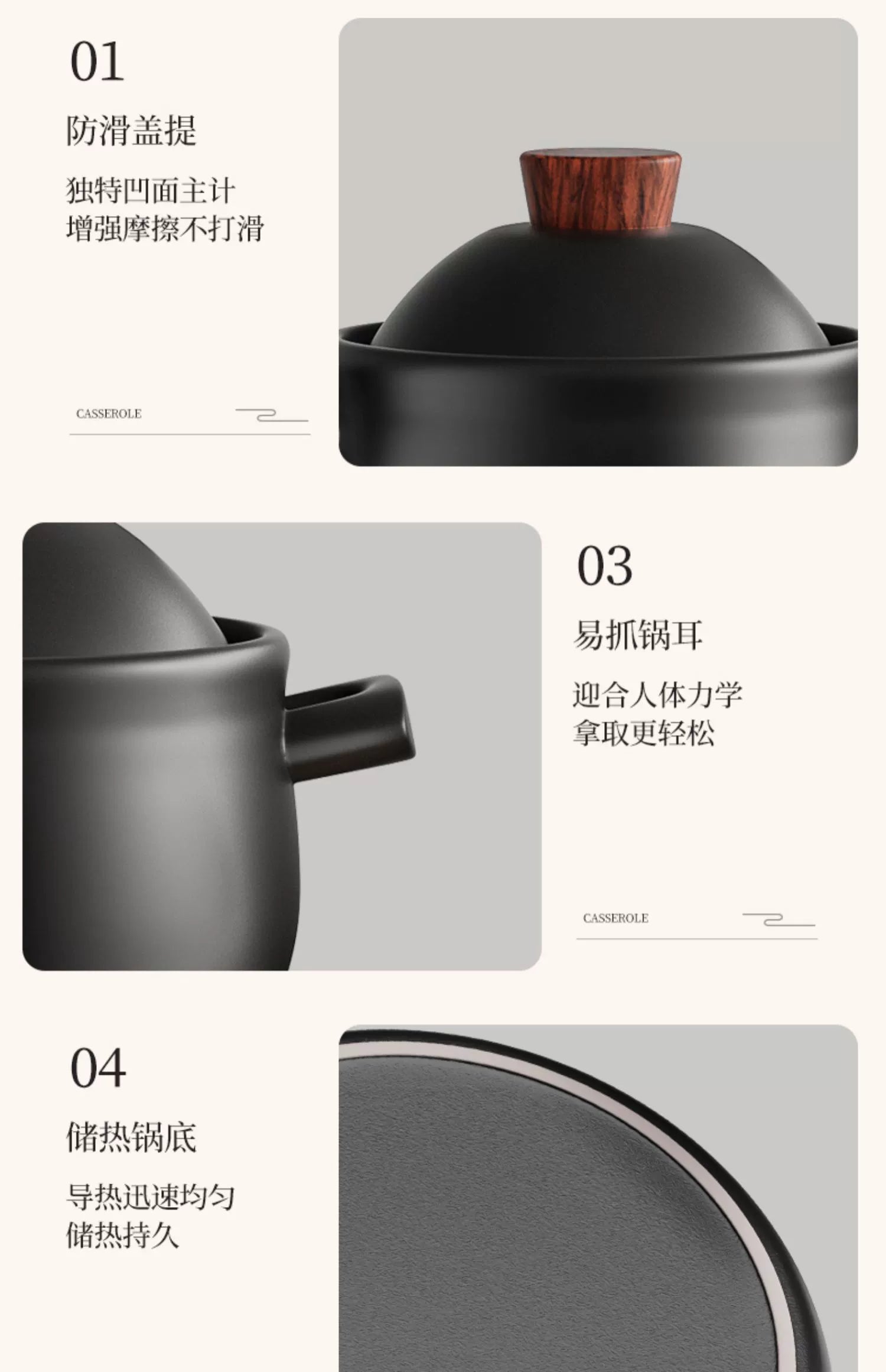 Casserole Stew Pot Ceramic Cookware Soup Cooking Pot Gas Stove High Temperature Resistant cooking Pans For Gas Kitchen Crock Pot