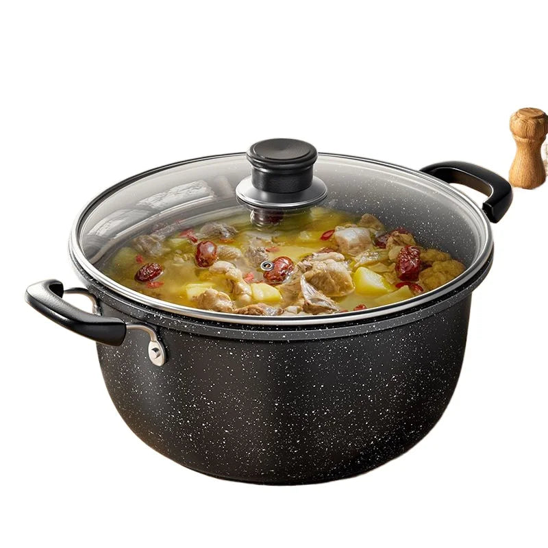 Soup Pot Non-stick  Thick Soup Stew Pot Cook Noodles Hot Milk Porridge  Gas Cooker Universal Induction Pot Instant