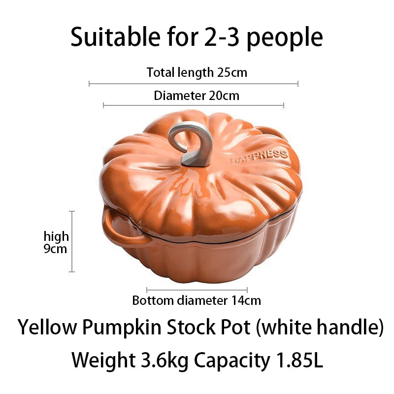 Pumpkin Enamel Stew Sets of Pot and Pans Iron Casserole Pots for Kitchen Glass Pan for Cooking Kitchenware Set Non Stick Food