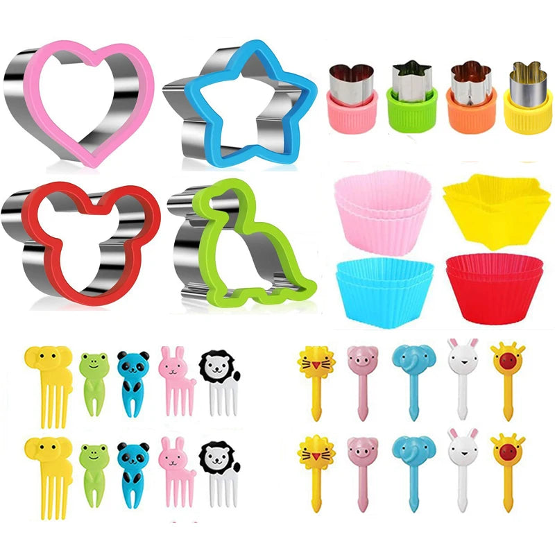 Sandwich Cutters Set for Children Food Cookie Bread Mold Maker Fruit and Vegetable Shapes Cutting Mould Baking Tools for Kids