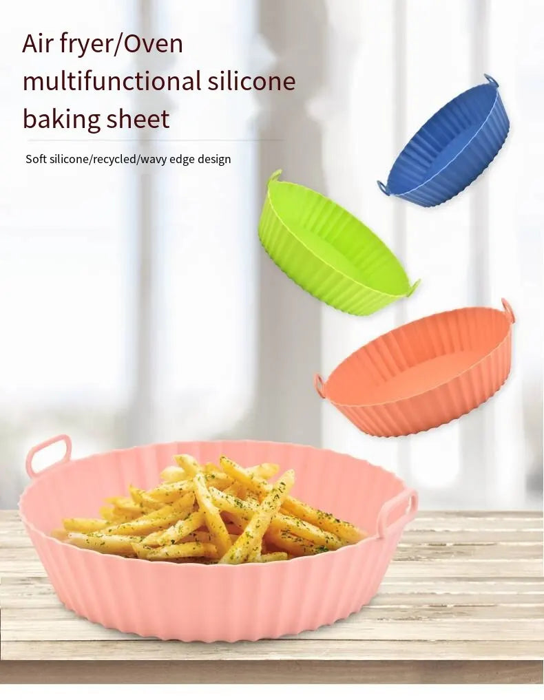 Oven Baking Pan Fried Chicken Basket Mat Air Frying Pan Silica Gel Pan Baking Pan Kitchen Accessories Easy To Clean