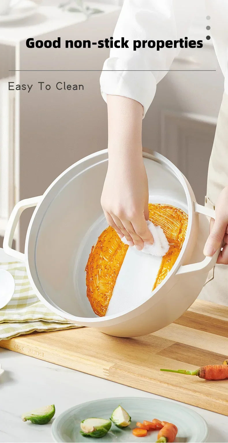 Ceramic Enamel Stock Pot With Lid Non-stick Saucepan Casserole Nonstick Toxin Free Gather Energy Heat Preservation Gas Induction