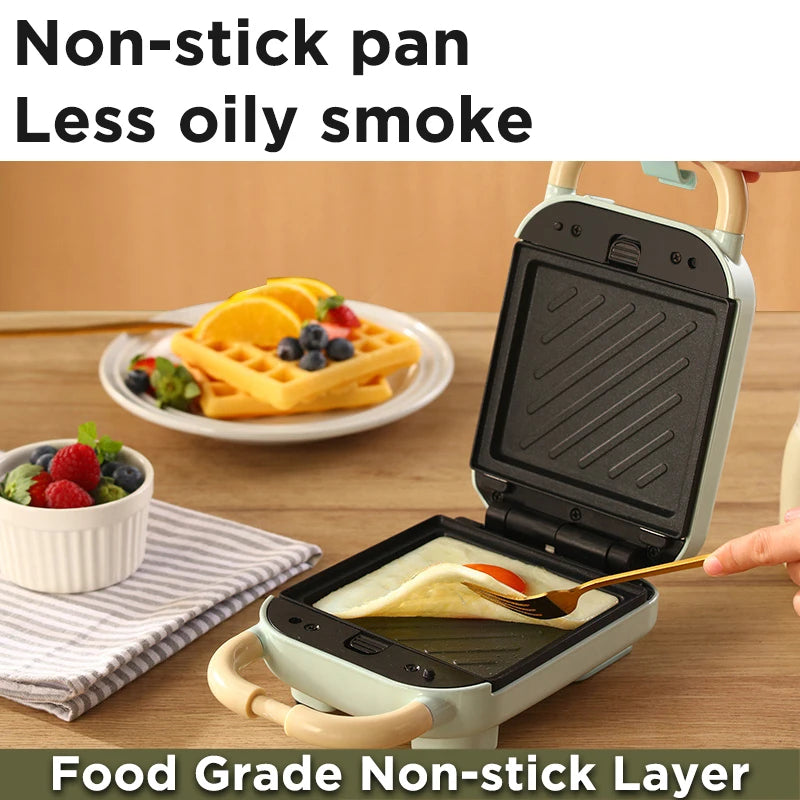 Mini Sandwich Machine Breakfast Maker Multi Cookers Toasters Electric Ovens Hot Plates Bread Pancake Waffle Donuts