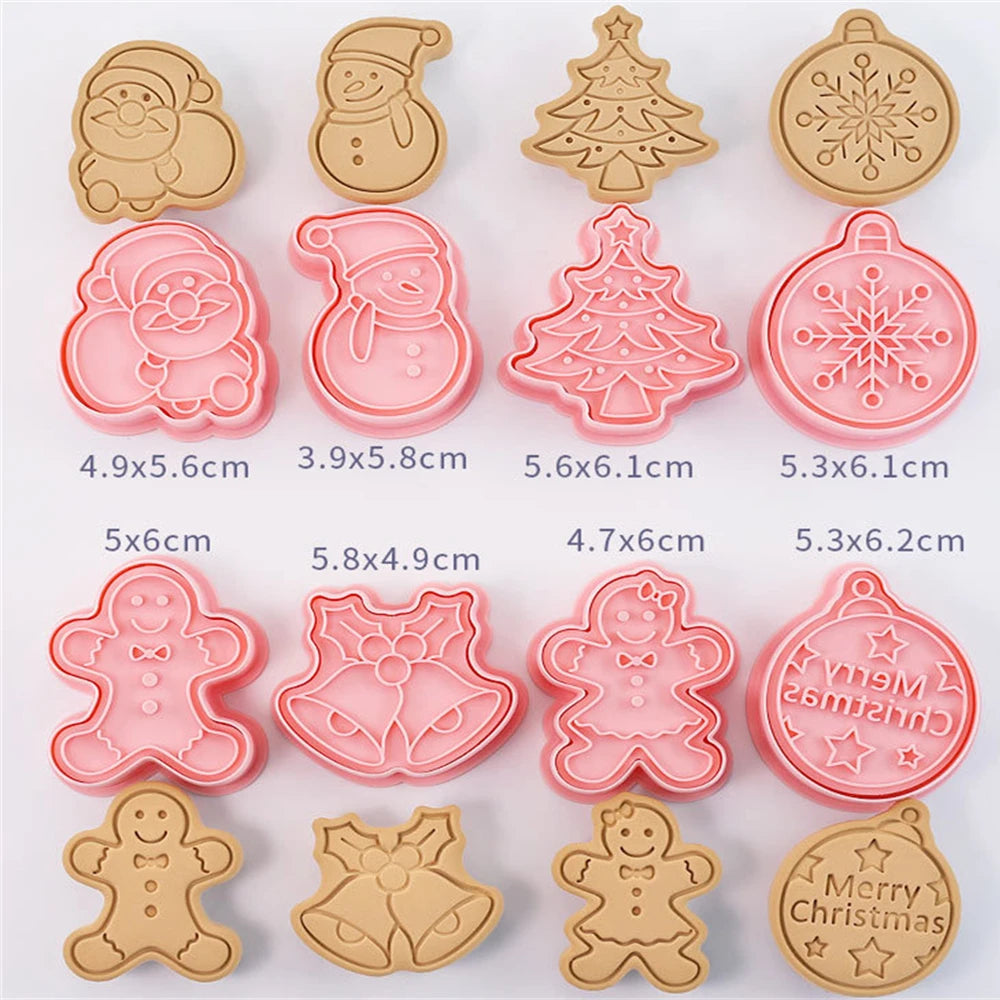 8pcs/set Cookie Cutter Stamp Cat Shape Mold Pastry for Baking Biscuits Christmas Cookie Type Cake Decor cookie cutters