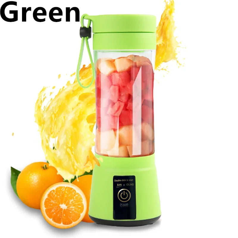 1Pc Portable Fruit Juice Blenders Summer Personal Electric Mini Bottle Home USB 6 Blades Juicer Cup Machine For Kitchen