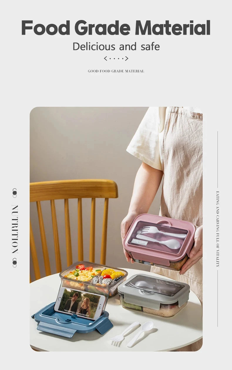 1pc Lunch Boxes, Tragbare Geteilte Lunchbox, Ins Nordic Style -Box, Getrennte Lunchbox