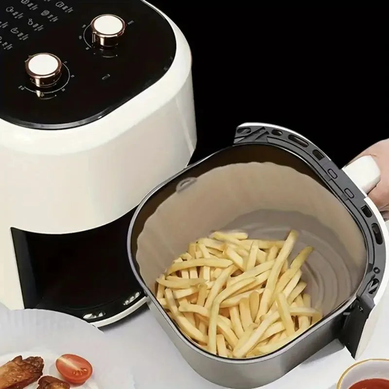 Silicone Air Fryer Pan Basket Reusable Airfryer Tray Oven Baking Silicone Liner Pot Mold for Pizza Fried Chicken BBQ Baking