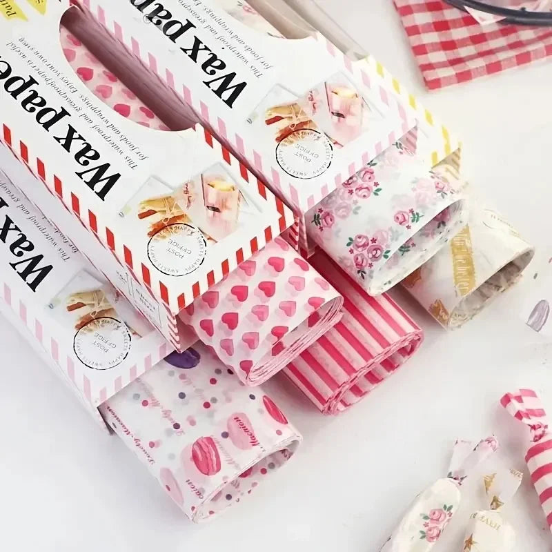 50PCS/1Lot Wax Paper Food Wrappers Wrapping Paper Food Grade Grease Paper for Bread Sandwich Burger Oilpaper Baking Tool baking