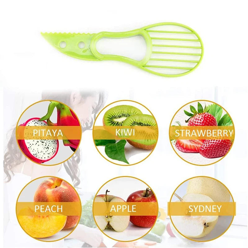 3 In 1 Multi-Function Avocado Peeler Pulp Separator Plastic Orange Kiwi Fruit Peeler Knife Cutter Household Kitchen Accessories