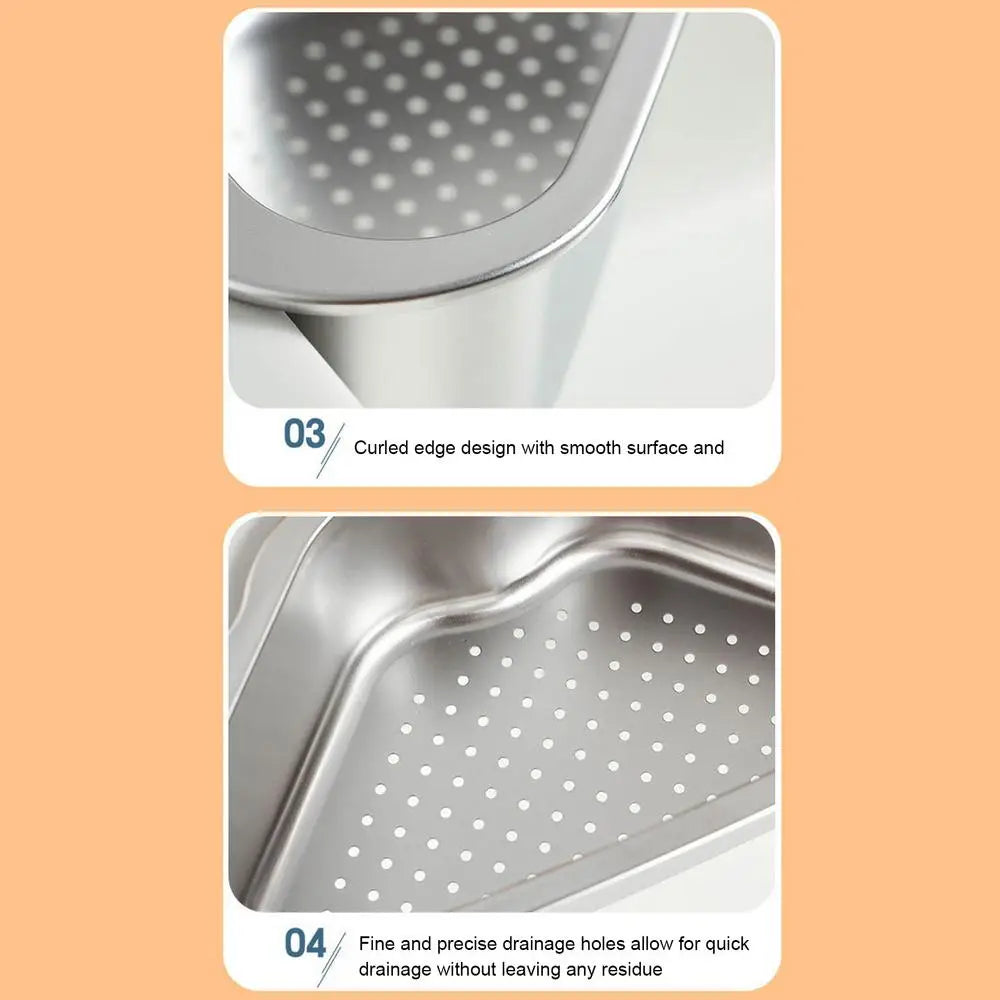 Kitchen Triangular Sink Filter Triangle Design Storage Rack For Kitchen Sink Basket For Sink Food Strainer Stainless Steel For