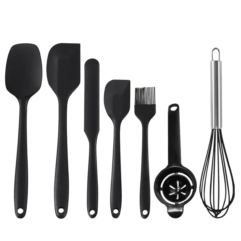 7 Piece Silicone Spatula Set Non-Stick Heat-Resistant Spatulas Turner for Cooking Baking Mixing Baking Tools