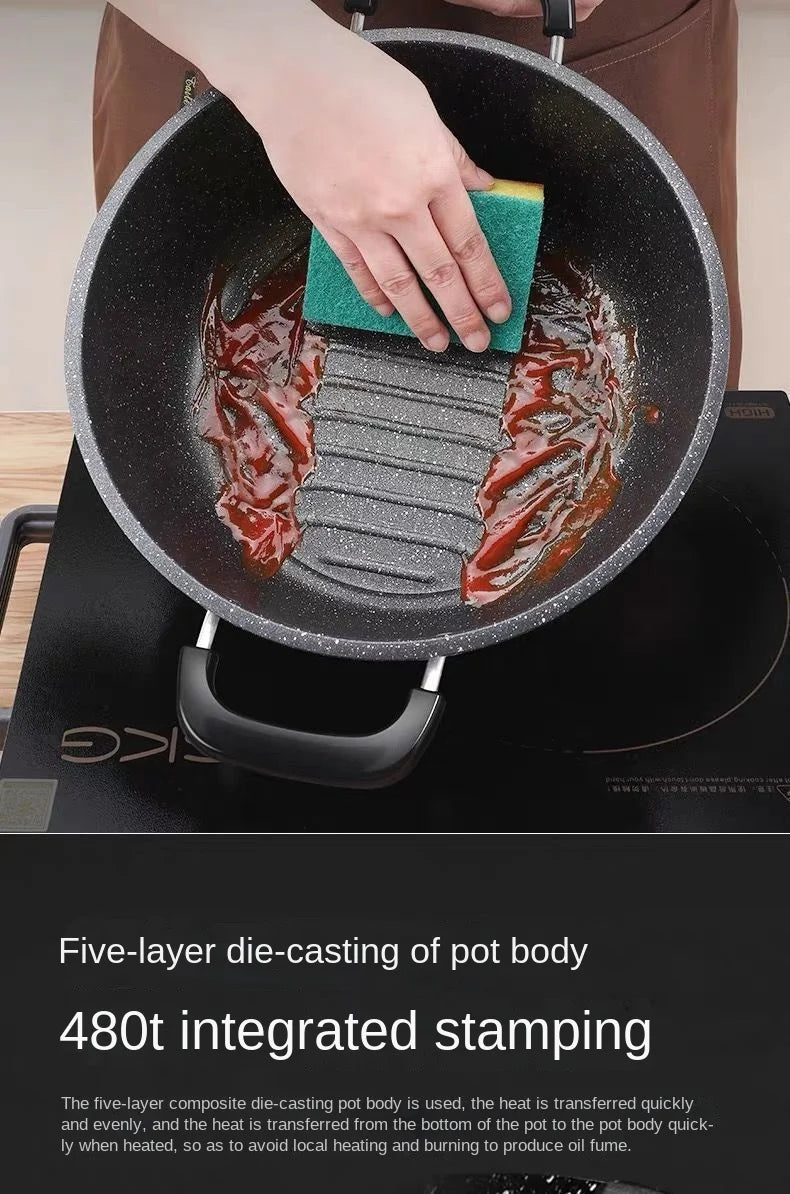 Soup Pot Non-stick  Thick Soup Stew Pot Cook Noodles Hot Milk Porridge  Gas Cooker Universal Induction Pot Instant