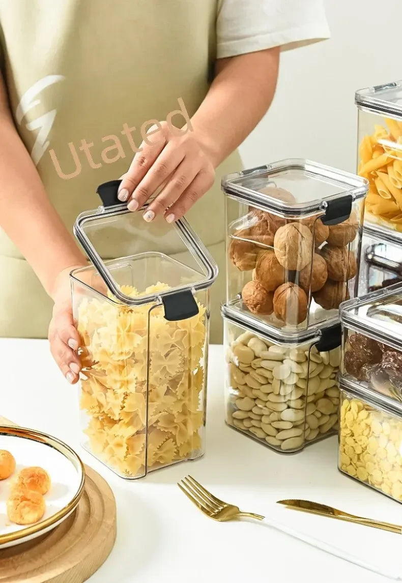 Kitchen Multigrain Snack Sealed Storage Box Dried Fruit Dried Goods Jar Drawer Storage Container Moisture Proof Box Plastic