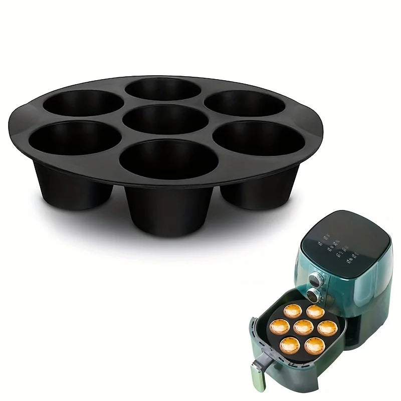7 hole Silicone Cake Mold Airfryer Accessories Microwave Oven Baking Mold Food Grade Baking Cake Silicone Mold Baking Tools
