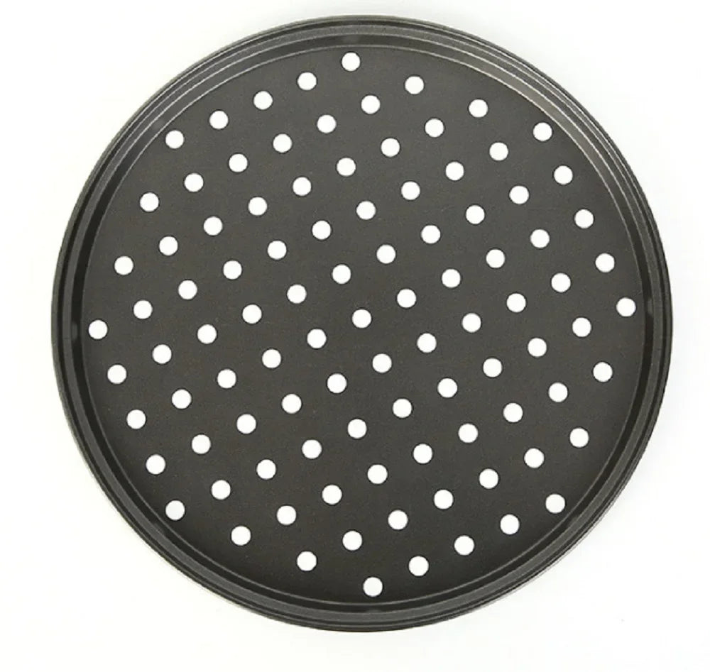 Baking Tray Carbon Steel Pizza Tray with Holes (non-stick) Baking Tray with Holes Cooking Tray Dish Rack Baking Tools