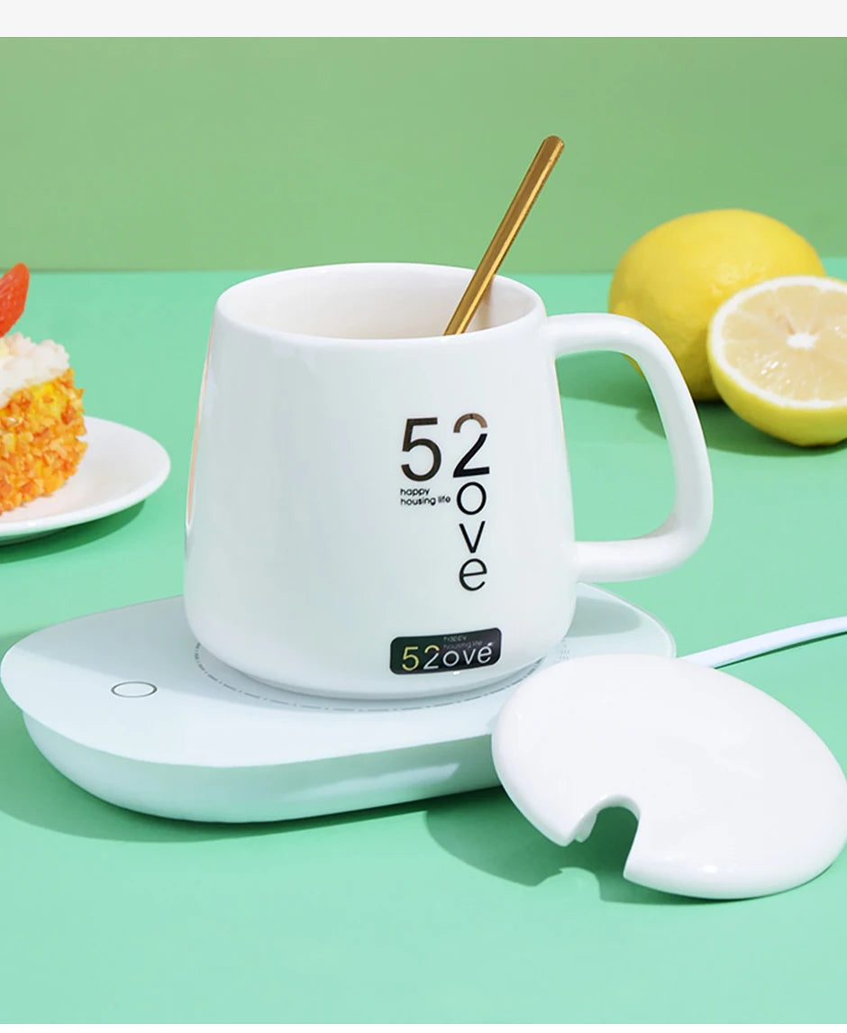1 PCS Electric Heated Coffee Mug Heating Coaster for Home Office Milk Tea Water Heating Mat Smart Thermostatic Warmer Pad