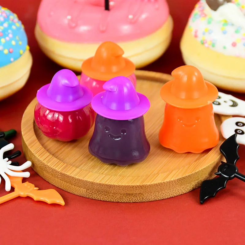 Halloween Mini Fruit Forks Plastic Squeeze Sauce Bottles Dessert Cocktail Cake Decor Halloween Party Supplies Baking Accessories