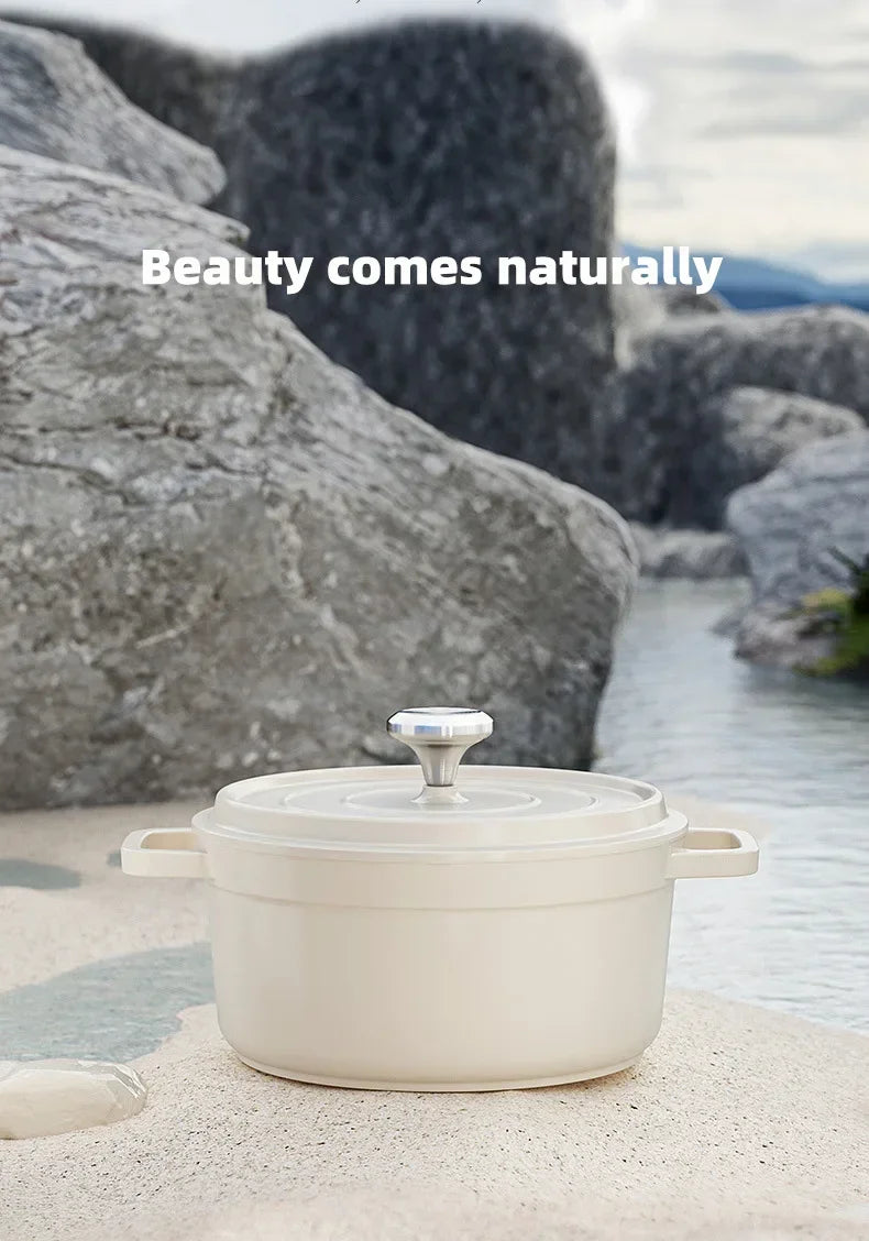 Ceramic Enamel Stock Pot With Lid Non-stick Saucepan Casserole Nonstick Toxin Free Gather Energy Heat Preservation Gas Induction