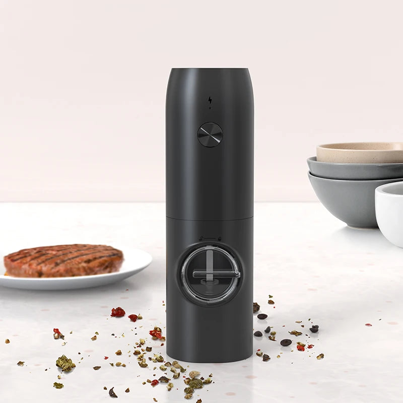 USB Rechargeable Electric Salt Pepper Grinder With Adjustable Roughness Freshly Ground Pepper Pepper Powder Grinder kitchen Tool