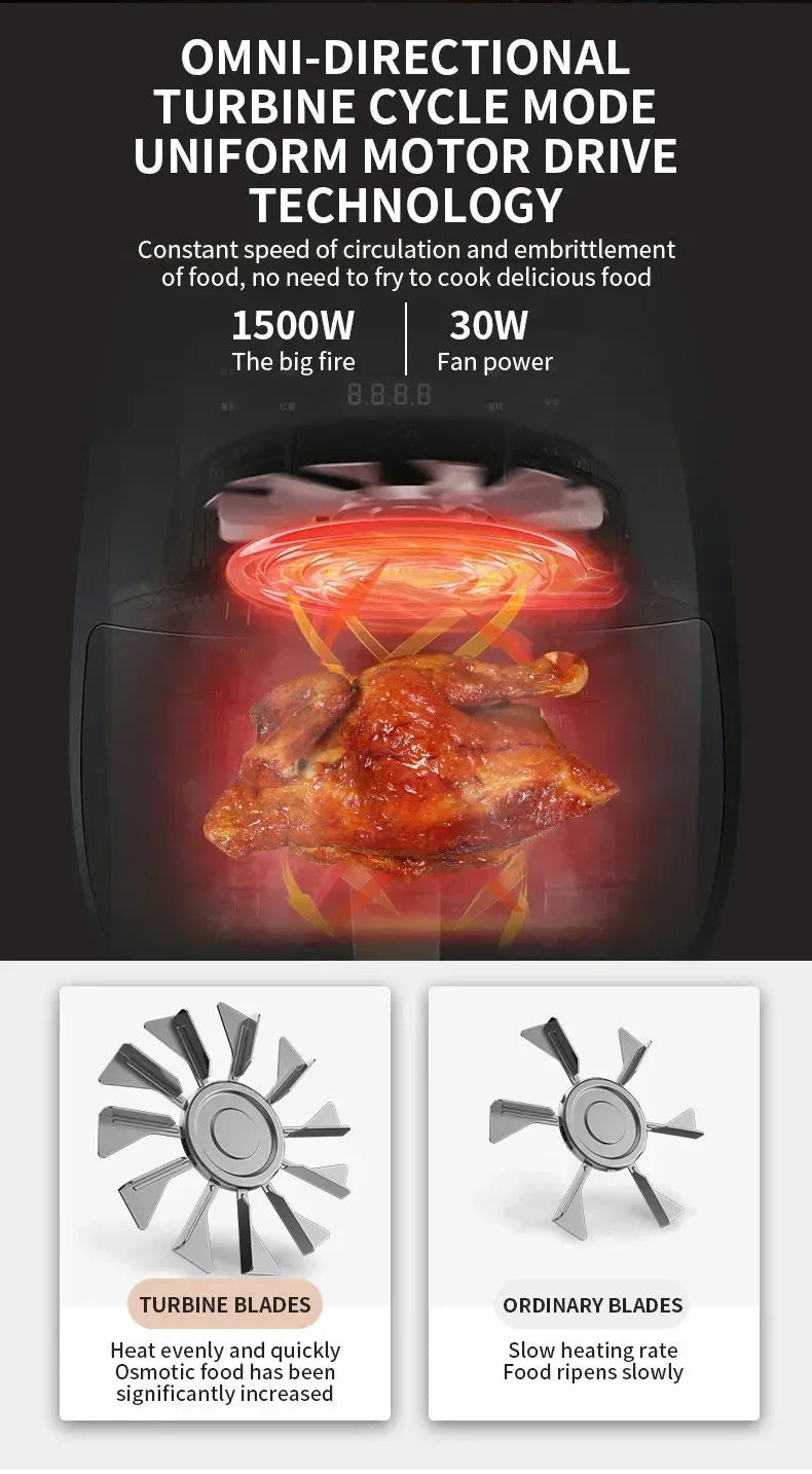 US standard 110V touch air fryer Japanese national smart electric oven multi-function all-in-one large capacity