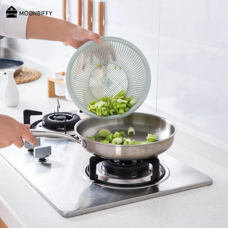 3 In 1 Round Shape Fruit Vegetable Noodles Washing Basket Drainer Plastic Home Kitchen Organizer Storage Baskets Filters Basin