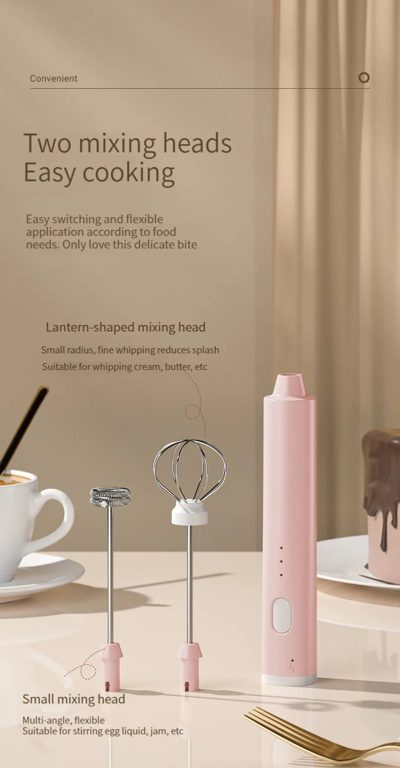 1 PC USB Rechargeable Handheld Egg Beater 3 Speeds Electric Milk Frother Foam Maker Mixer Coffee Drink Frothing Wand Foamer