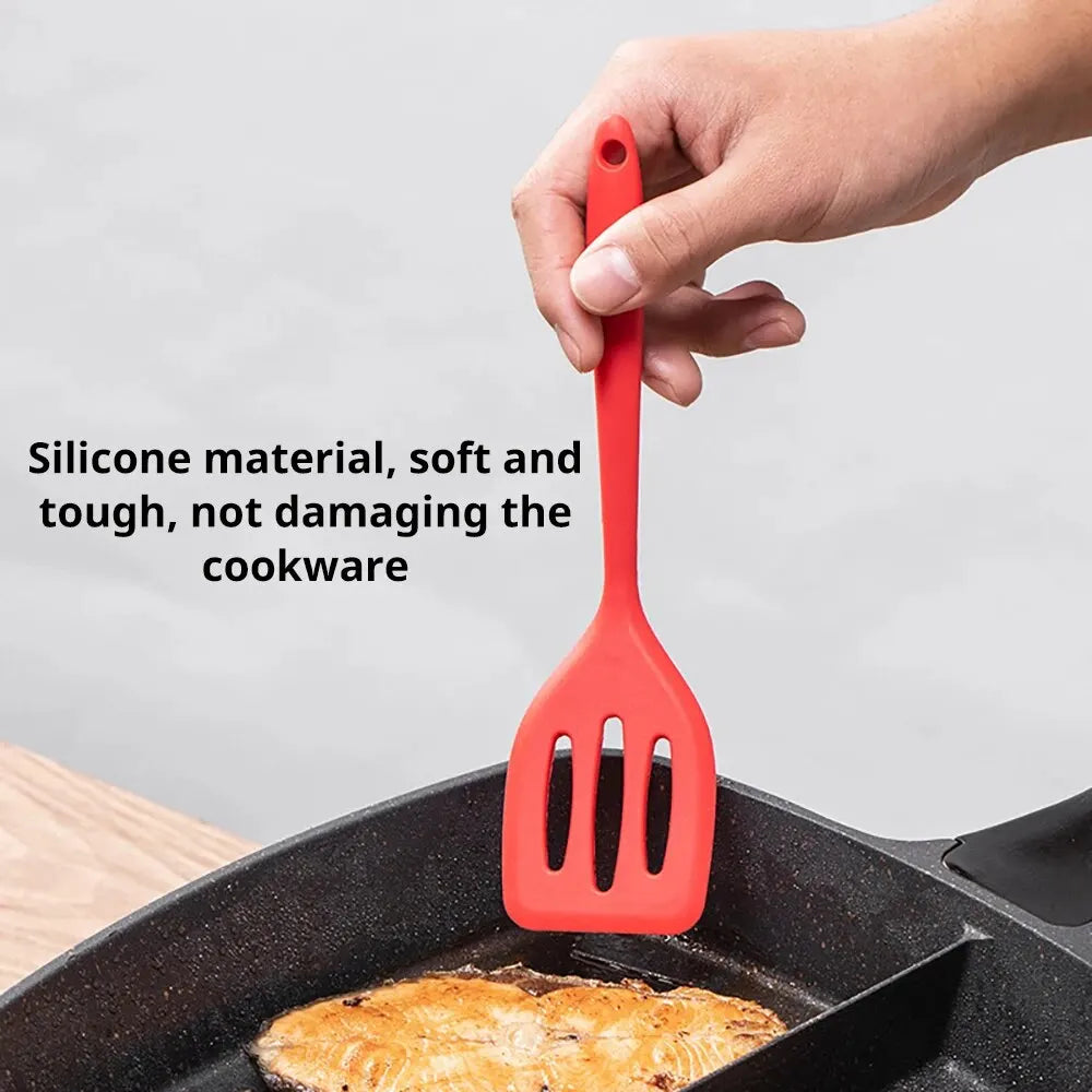 Small Silicone Dpatula Heat-resistant and Non Stick Pan Frying Spatula Flat Bottom Pan Spatula Kitchen Tool