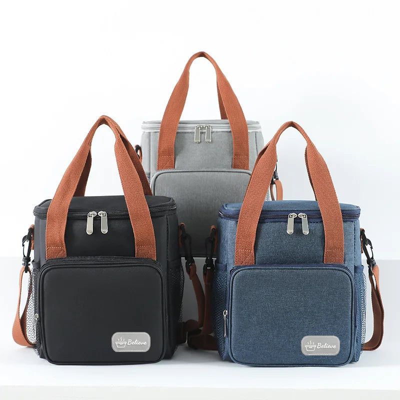 1pc Outdoor thickened lunch box bento bag with high square insulation outdoor fresh-keeping lunch bag can be carried by hand