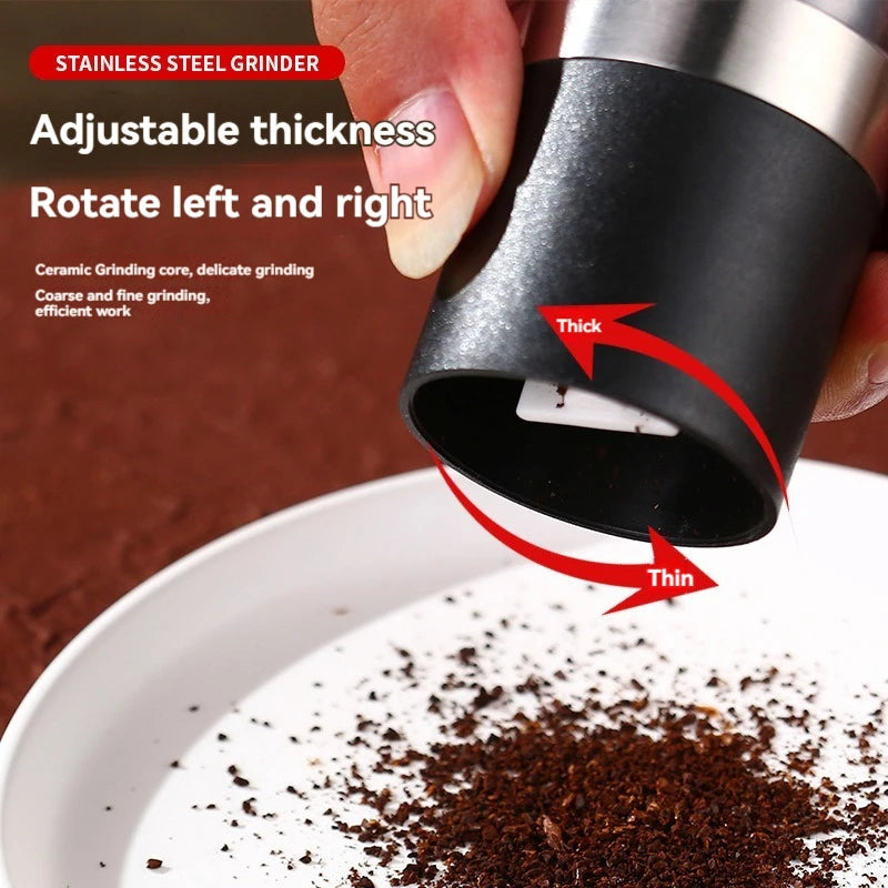 Salt and Pepper Grinder 2 in 1 Manual Stainless Steel Salt Pepper Mills with Adjustable Ceramic Grinding Spice Mill Kitchen Tool