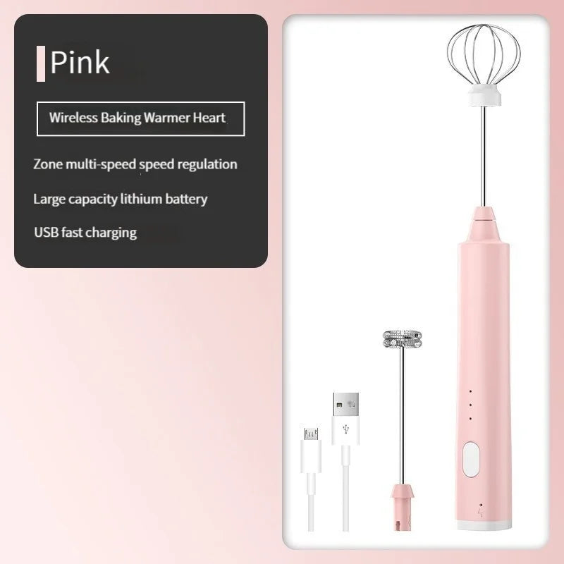1 PC USB Rechargeable Handheld Egg Beater 3 Speeds Electric Milk Frother Foam Maker Mixer Coffee Drink Frothing Wand Foamer