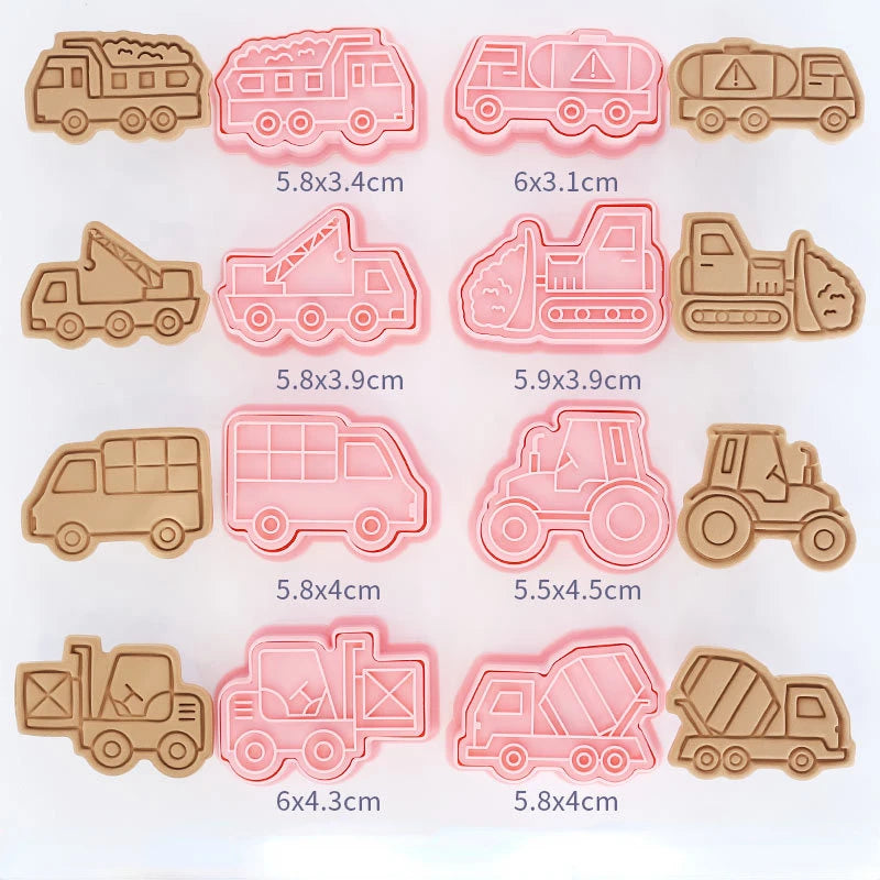 8pcs/set Cookie Cutters Animal Dog Type Stamp Embosser for Biscuit Pastry Bakeware Baking Cookies Molds Kitchen Accessories