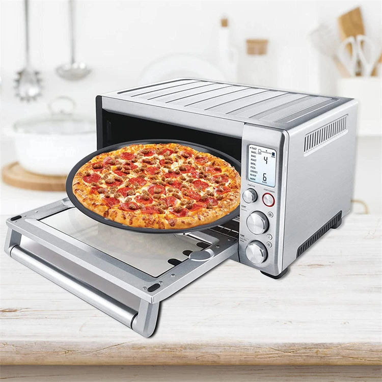LMETJMA Pizza Pan With Holes Carbon Steel Perforated Non-Stick Pizza Tray for Oven Pizza Crisper Pan Dishwasher Safe JT139