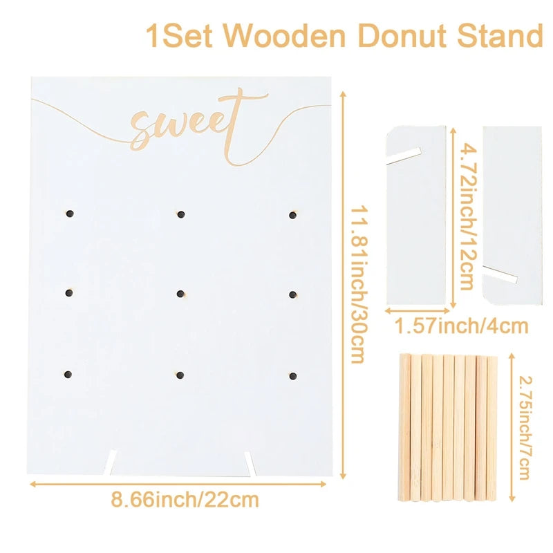 Wedding Decoration Wooden Donut Stand Wall Dessert Doughnut Table Holder Wedding Mariage Supplies Kid Birthday Party Baby Shower
