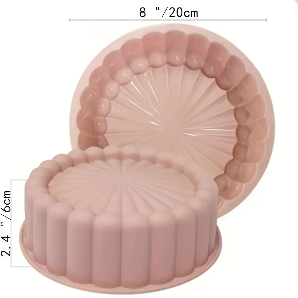 Round Silicone Charlotte Cake Pan Strawberry Shortcake Baking Pan Cakes Pan Sponge Flan Mold For Kitchen Bakingt Tools