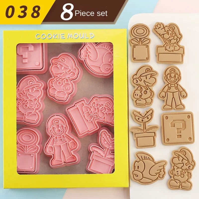 8pcs/set Cookie Cutters Animal Dog Type Stamp Embosser for Biscuit Pastry Bakeware Baking Cookies Molds Kitchen Accessories