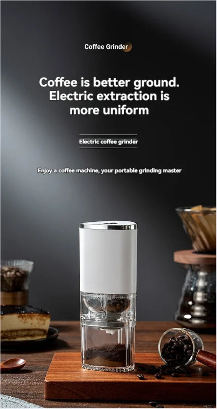 Custom logo Small portable mini home kitchen coffee grinder machine mill automatic USB charging electric coffee grinder