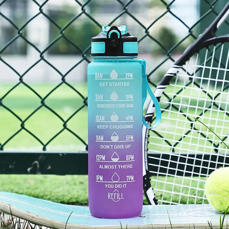 Large Capacity Fashion Gradient Plastic Cup Outdoor Sports Kettle Portable Handle Male and Female Students Bounce Sippy Cup