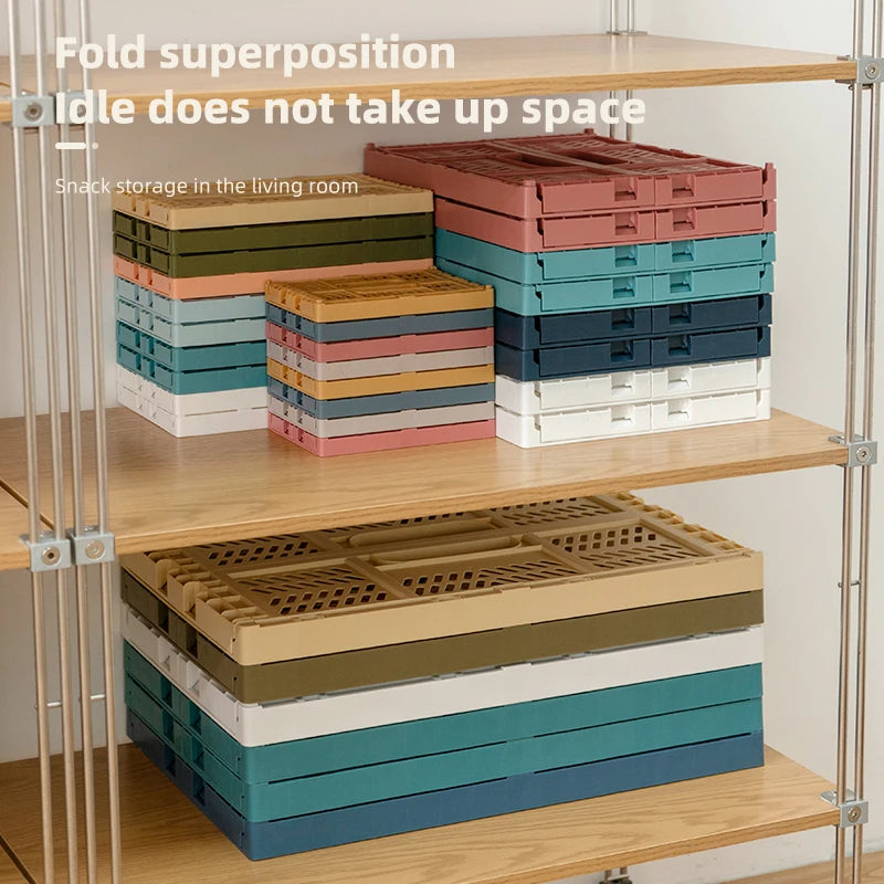Hot Sale Small Collapsible Plastic Folding Kitchen Fruit Vegetable Household Storage Basket with Handle