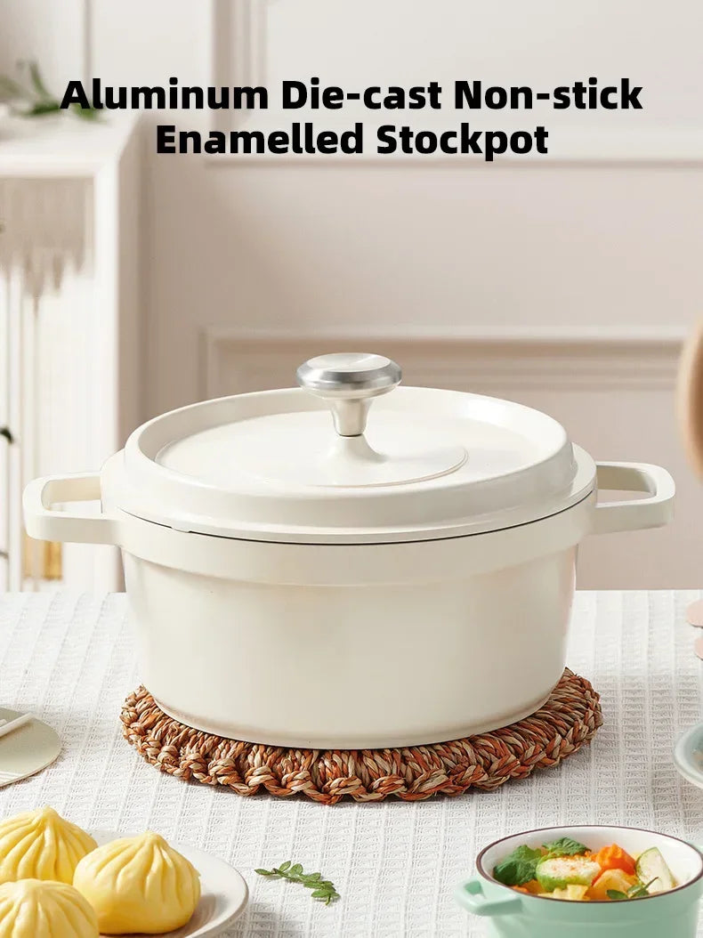 Ceramic Enamel Stock Pot With Lid Non-stick Saucepan Casserole Nonstick Toxin Free Gather Energy Heat Preservation Gas Induction