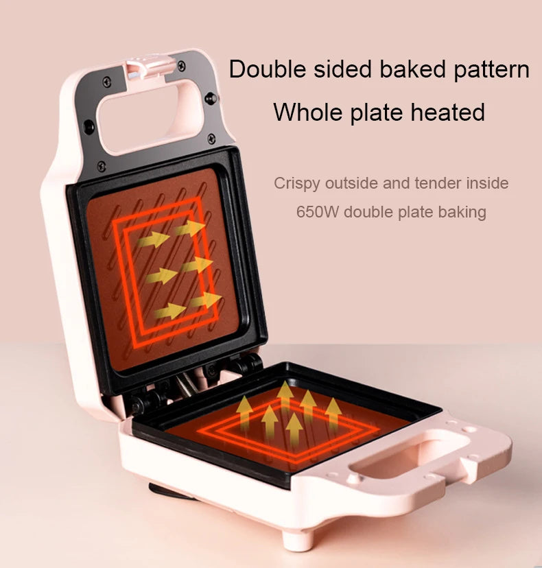 DMWD Bread Sandwich Maker Mini Light Food Waffle Muffin Breakfast Machine Egg Omelette Pan Pressure Toaster Grill Panini Oven