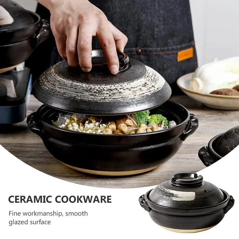 Pot Ceramic Clay Cooking Casserole Japanese Stew Soup Lid Earthenware Hot Pots Korean Stockpot Dish Pan Cookware Stock Chinese