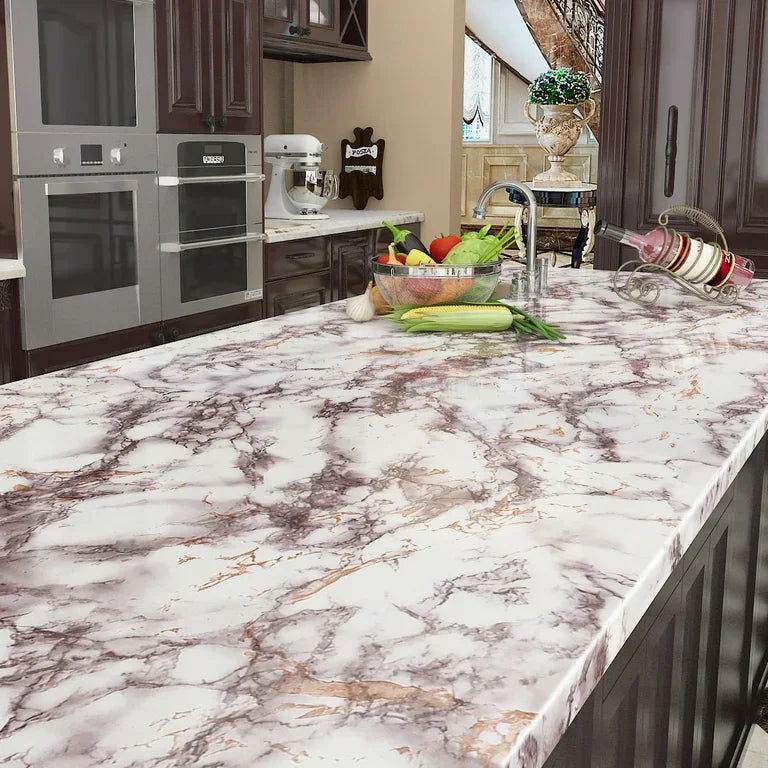DIY Marble Kitchen Waterproof Stickers PVC Self Adhesive Oil Proof Wall Sticker for Desktop Bathroom Renovation Wall Decor