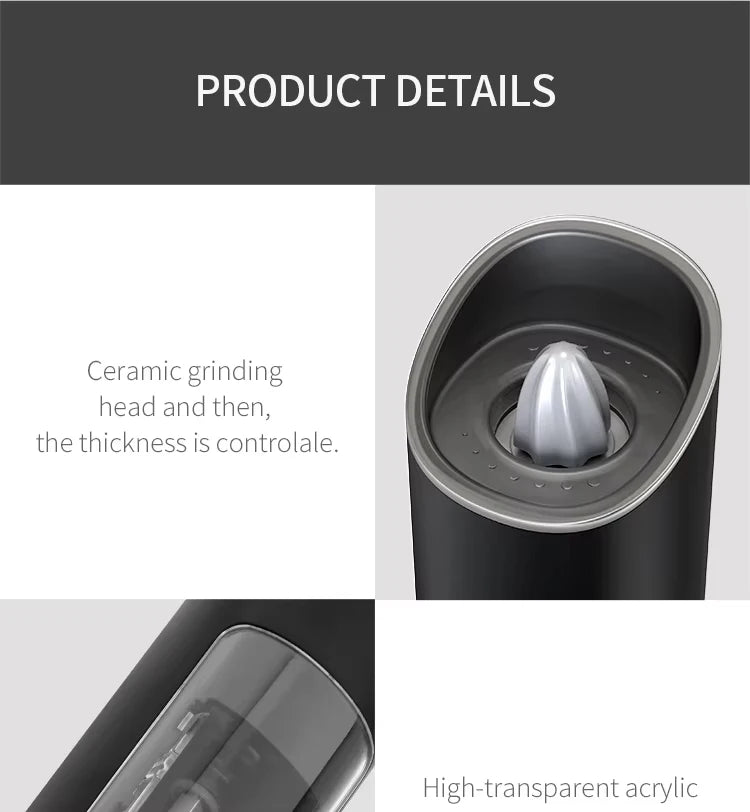 Electric Automatic Salt and Pepper Grinder Set with Led Light Grinder Set Spice Mill Adjustable Spices Grinder Kitchen Tools