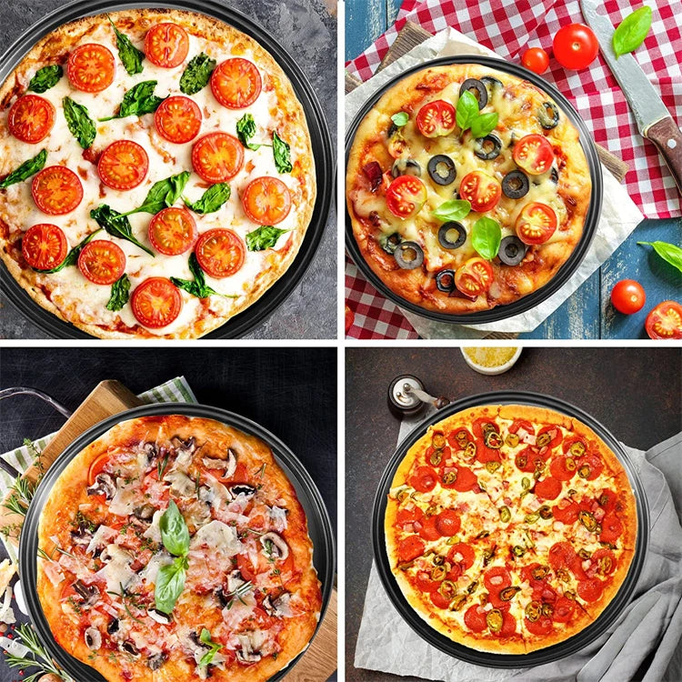 LMETJMA Pizza Pan With Holes Carbon Steel Perforated Non-Stick Pizza Tray for Oven Pizza Crisper Pan Dishwasher Safe JT139