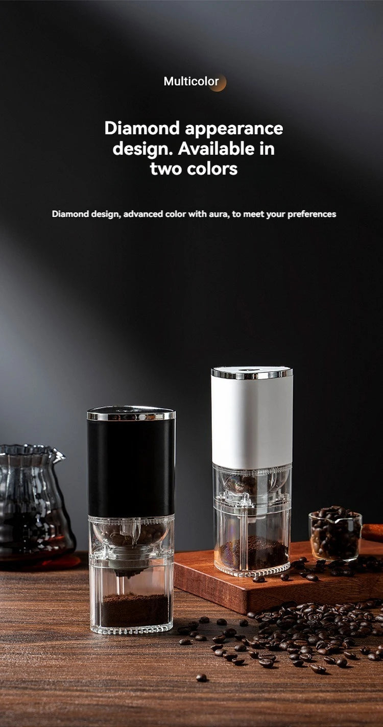 Custom logo Small portable mini home kitchen coffee grinder machine mill automatic USB charging electric coffee grinder