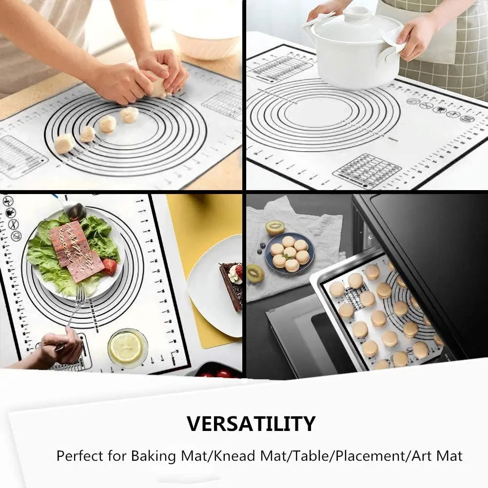 Black And Red Kneading Dough Mat Silicone Baking Mat Pizza Cake Dough Maker Kitchen Cooking Grill Gadgets Bakeware