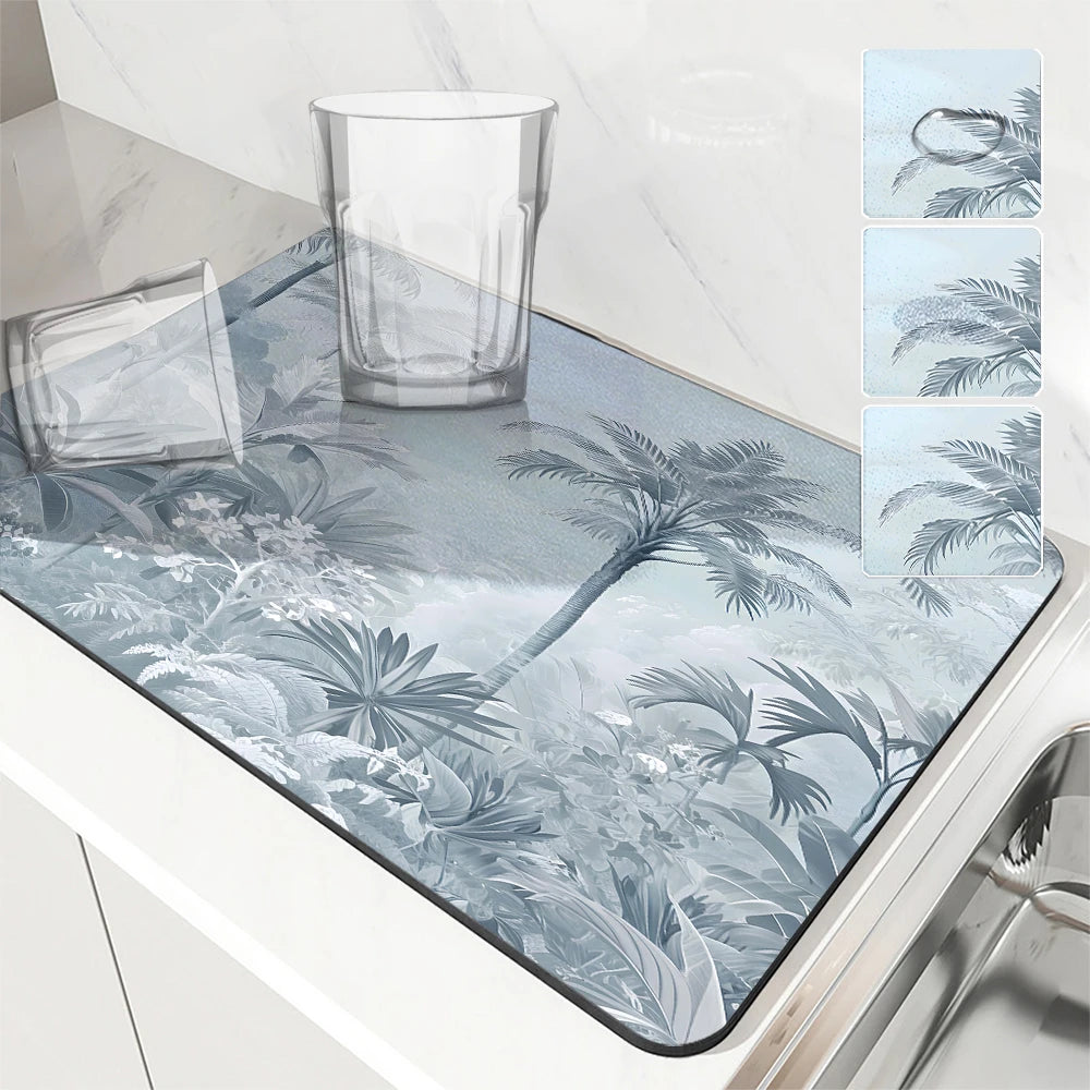 VIKAMA Kitchen tableware diatomaceous earth impermeable drainage mat heat insulation non-slip bathroom doormat home decoration